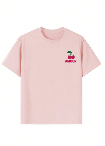 Розовая летняя футболка SHEIN