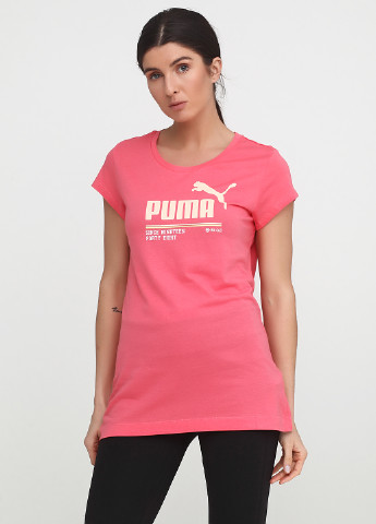 Розовая всесезон футболка с коротким рукавом Puma