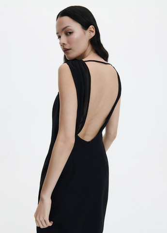 Чорна кежуал сукня з відкритою спиною Reserved однотонна