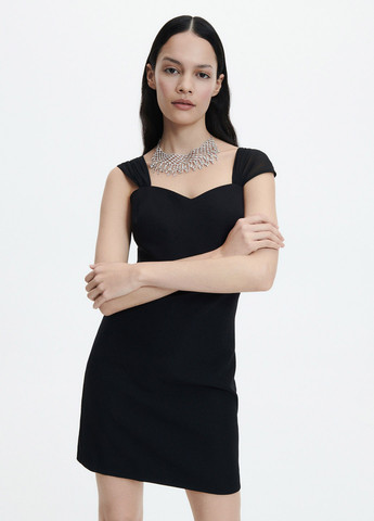 Черное кэжуал платье с открытой спиной Reserved однотонное