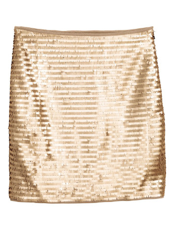 Золотая кэжуал однотонная юбка H&M