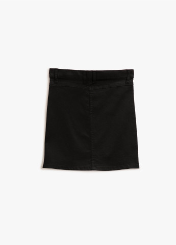 Черная джинсовая однотонная юбка KOTON