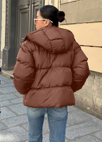 Темно-коричнева зимня куртка SHEIN