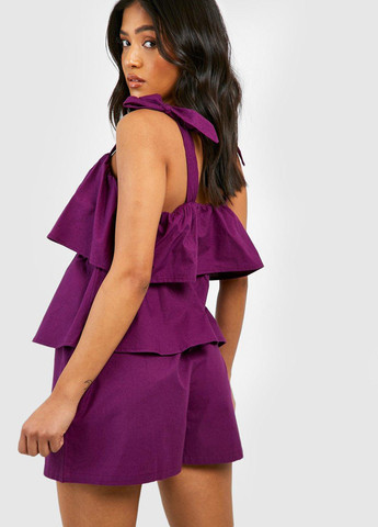 Комбінезон Boohoo комбінезон-шорти однотонний пурпурний кежуал бавовна