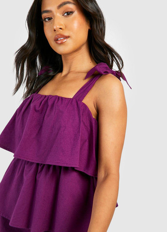 Комбінезон Boohoo комбінезон-шорти однотонний пурпурний кежуал бавовна