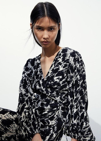 Комбінована кежуал сукня на запах H&M з абстрактним візерунком