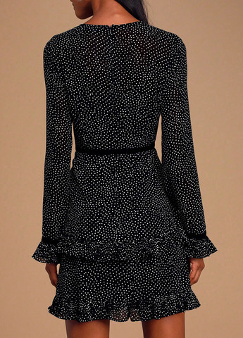 Черное кэжуал платье SHEIN в горошек