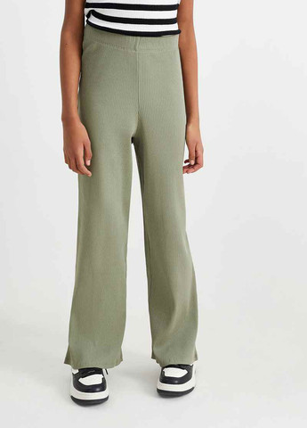 Серо-зеленые кэжуал демисезонные клеш брюки C&A