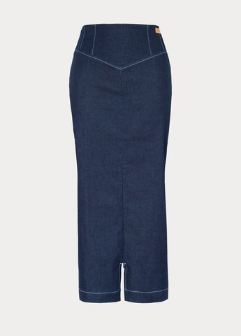 Синяя джинсовая однотонная юбка Gepur а-силуэта (трапеция)