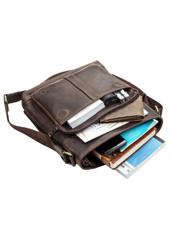 Мужская кожаная сумка 28х32х9 см Shvigel (252131459)
