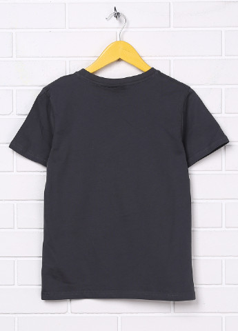 Темно-сіра літня футболка з коротким рукавом Brand