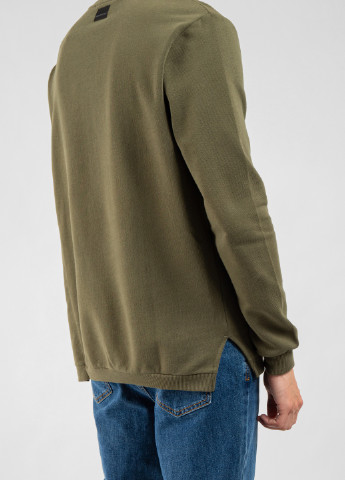 Хаки хлопковый свитшот цвета хаки Hamaki-Ho однотонный (238198619)