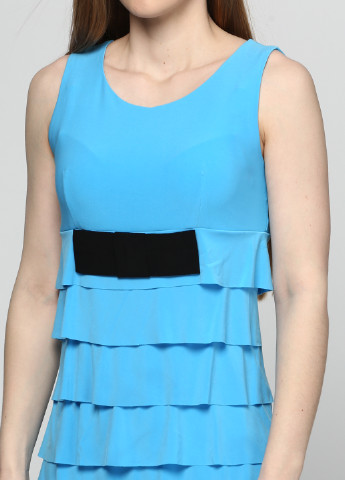 Голубое кэжуал платье Zean однотонное