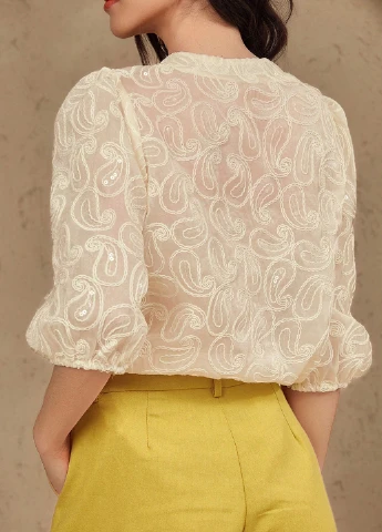 Бежевая блуза SHEIN