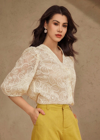 Бежевая блуза SHEIN