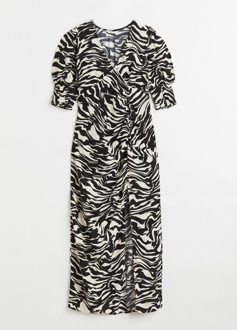 Черно-белое кэжуал платье H&M зебра