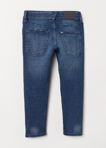 Сине-желтые демисезонные зауженные джинсы H&M