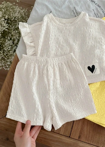 Комбінований літній костюм (топ, шорти) (2 шт.) SHEIN