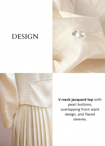 Кремова блуза на запах SHEIN