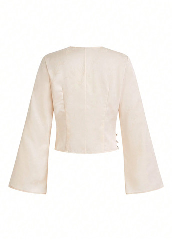 Кремова блуза на запах SHEIN