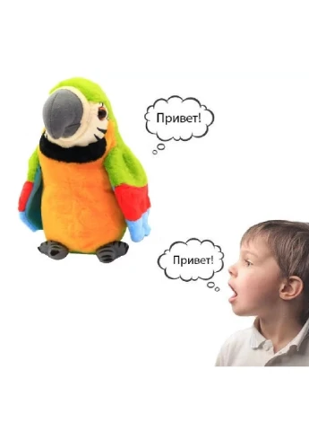 Говорящий попугай повторюшка мягкая игрушка для детей (472867-Prob) Синий Francesco Marconi (251807627)