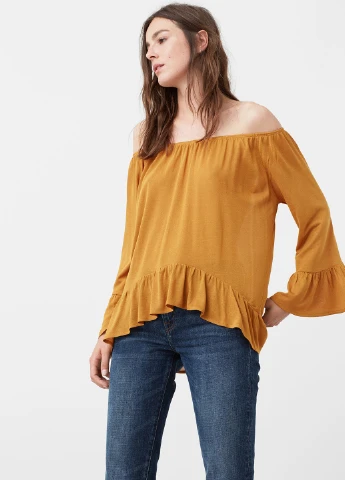 Горчичная блуза Mango