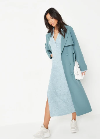 Голубое кэжуал платье Missguided однотонное