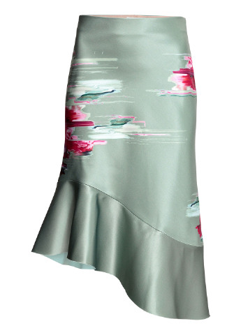 Бледно-зеленая кэжуал цветочной расцветки юбка H&M Studio