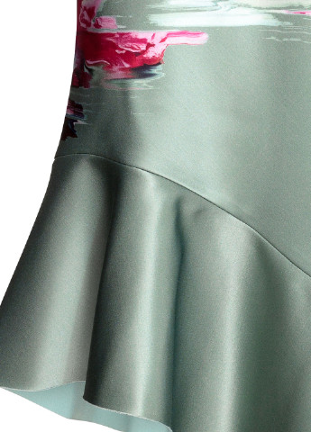 Бледно-зеленая кэжуал цветочной расцветки юбка H&M Studio