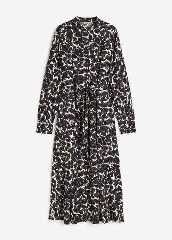 Коричнева кежуал сукня сукня-сорочка H&M з абстрактним візерунком