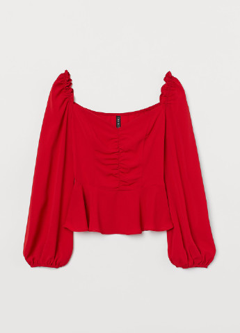 Червона демісезонна блуза з баскою H&M