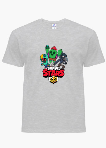 Светло-серая демисезонная футболка детская бравл старс (brawl stars)(9224-1021) MobiPrint