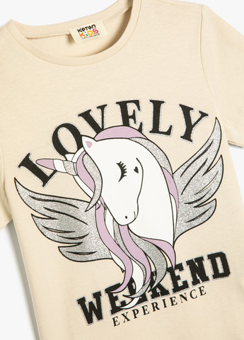 Персиковая летняя футболка KOTON