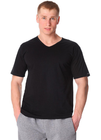 Чорна футболка чоловіча new чорний 201 Cornette