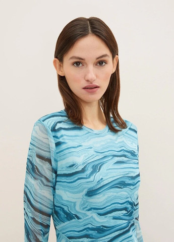 Бірюзова кежуал сукня кльош Tom Tailor з абстрактним візерунком