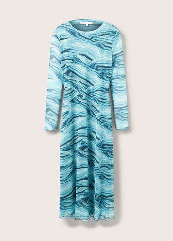 Бірюзова кежуал сукня кльош Tom Tailor з абстрактним візерунком
