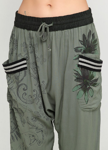 Серо-зеленые кэжуал демисезонные брюки Desigual