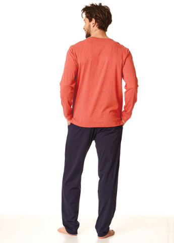 Пижама мужская прямые брюки и кофта с длинными рукавами MNS 860 B22 Key (254025553)
