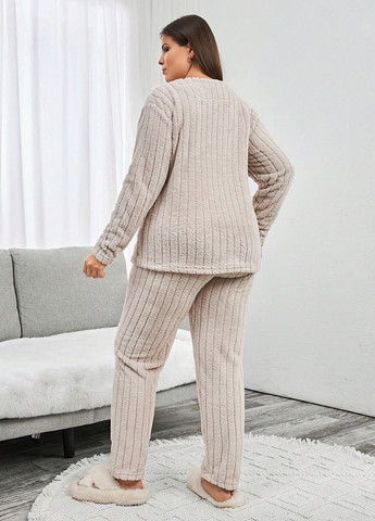 Бежевая всесезон пижама (лонслив, брюки) лонгслив + брюки SHEIN