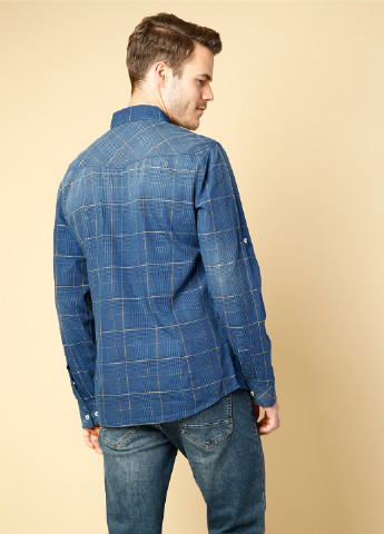 Синяя кэжуал рубашка в клетку Colin's с длинным рукавом