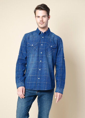 Синяя кэжуал рубашка в клетку Colin's с длинным рукавом