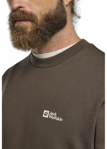 Коричневый свитшот Jack Wolfskin логотип без декора (328434743)