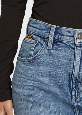 Синяя джинсовая однотонная юбка G-Star Raw