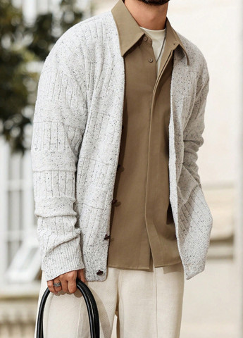 Молочный демисезонный кардиган SHEIN