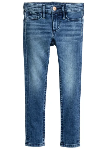 Темно-синие демисезонные зауженные джинсы H&M
