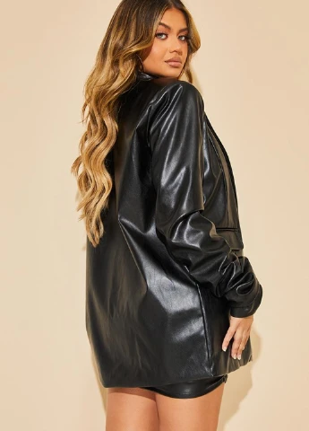 Черный женский жакет PrettyLittleThing однотонный - демисезонный