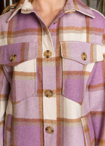 Сиреневая кэжуал рубашка однотонная Arizzo