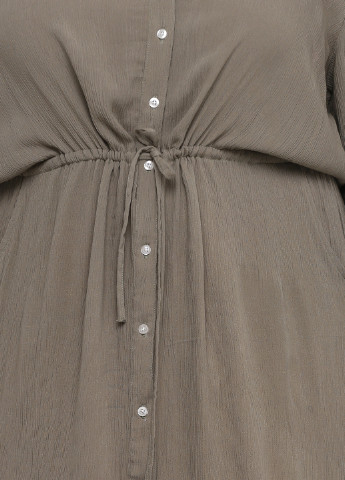 Оливковое кэжуал платье рубашка BRANDTEX COPENHAGEN однотонное
