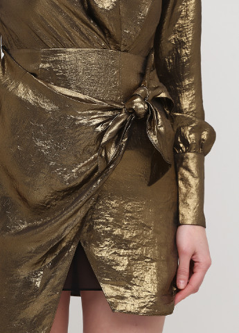 Темно-золотистое коктейльное платье с открытой спиной & Other Stories однотонное