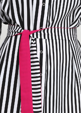 Черно-белое кэжуал платье рубашка Zephyros в полоску